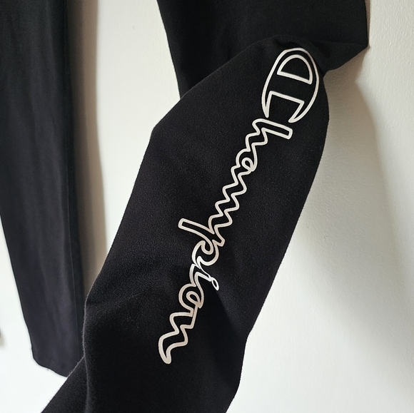 Champion cotton blend black graphic leggings Size L - Picture 3 of 6